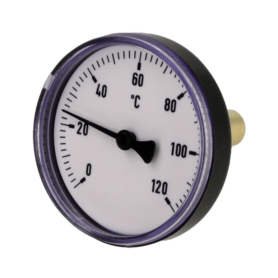 Bimetaal-wijzerthermometer 0-120°C sensor 40 mm met behuizing